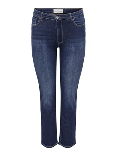 ONLY CARMAKOMA Damen Carsui Mid Slim DNM Rea285 Noos Hose, Dark Blue Denim, 46W / 32L EU von ONLY Carmakoma