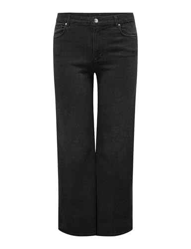 ONLY CARMAKOMA Damen Carsnow Hw Wide DNM Jeans PIM Wb, Washed Black, 42W / 32L EU von ONLY CARMAKOMA