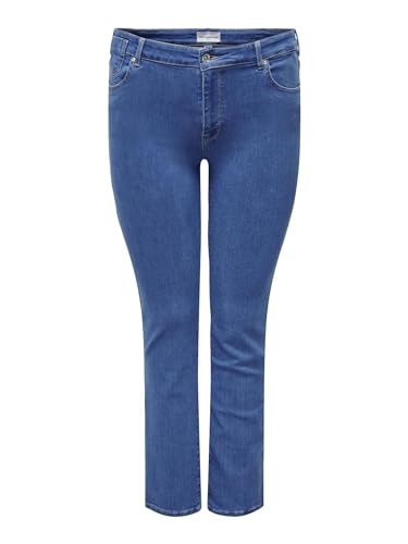ONLY CARMAKOMA Damen CARALICIA REG Strt DNM DOT187 Gerade Jeans, Medium Blue Denim, 48W / 32L von ONLY CARMAKOMA