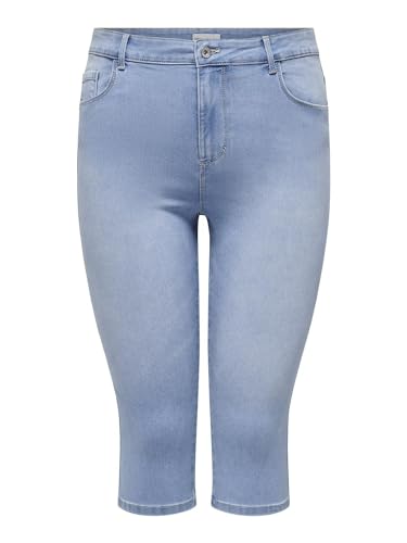 ONLY CARMAKOMA Damen CARAUGUSTA HW SK Knickers DNM BJ13333 Jeansshorts, Light Blue Denim, 36 von ONLY Carmakoma