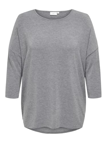 ONLY CARMAKOMA Damen CARLAMOUR 3/4 TOP JRS NOOS Langarmshirt, Dark Grey Melange/Detail:Melange, X-Large von ONLY CARMAKOMA