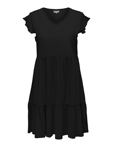 ONLY CARMAKOMA Damen CARMAY Life Cap SL Frill Dress JRS NOOS Midikleid, Black, X-Large von ONLY Carmakoma
