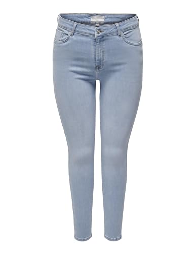 ONLY CARMAKOMA Damen CARPOWER MID Push UP SK DNM AZG944 Skinny-fit-Jeans, Light Blue Denim, 52W x 32L von ONLY Carmakoma