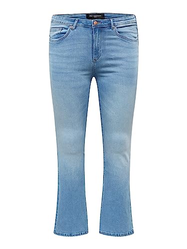 ONLY CARMAKOMA Damen CARSALLY HW SK FLARED DNM BJ759, Light Medium Blue Denim, 42W / 30L EU von ONLY Carmakoma