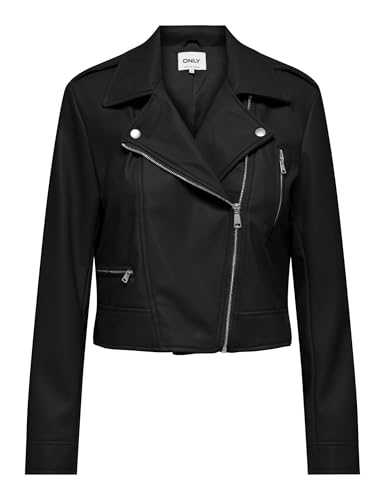 ONLY CARMAKOMA Damen Carcarmen Faux Leather Biker OTW Noos, Black, Numeric_48 von ONLY Carmakoma