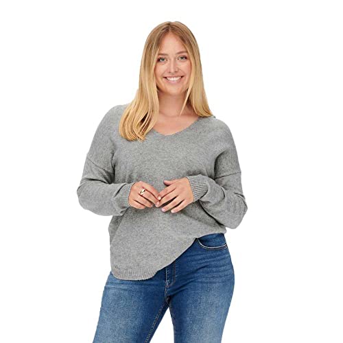 ONLY CARMAKOMA Damen Carmargareta Knt Noos Strickpullover, Medium Grey Melange, 50-52 Große Größen EU von ONLY CARMAKOMA