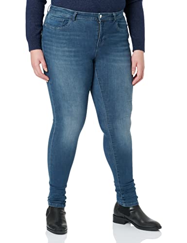 ONLY CARMAKOMA Damen Carsally Mid Sk Bj777 Noos Jeans, Blue Black Denim, 46W / 32L EU von ONLY Carmakoma