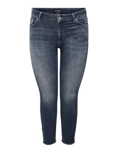 ONLY CARMAKOMA Damen Carwilly Life Reg Sk Ank Rw Rea422 Noos Jeans, Blue Black Denim, 46W / 32L EU von ONLY Carmakoma