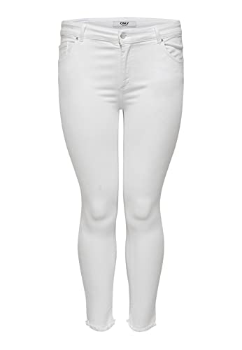 ONLY CARMAKOMA Damen Carwilly Life Reg Sk Ank White Jeans, Weiß, 48W / 32L EU von ONLY Carmakoma