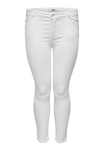 ONLY CARMAKOMA Damen Carwilly Life Reg Sk Ank White Jeans, Weiß, 52W / 32L EU von ONLY Carmakoma