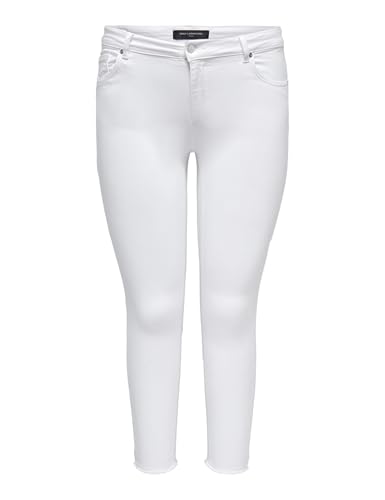 ONLY CARMAKOMA Damen Carwilly Life Reg Sk Ank White Jeans, Weiß, 54W / 32L EU von ONLY Carmakoma