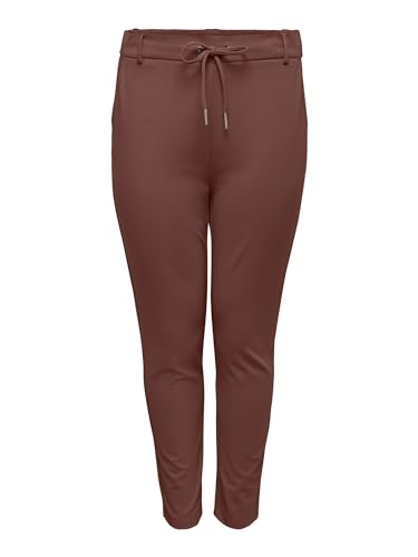 ONLY CARMAKOMA Damen Elegante Stoffhose | Poptrash Paperback Stretch Pants | Übergröße Curvy Plus Size, Farben:Braun, Größe:44 von ONLY Carmakoma