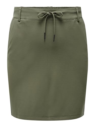 ONLY CARMAKOMA Damen Mini Stretch Rock Kurzer Übergrößen Plus Size Skirt Oberschenkellang CARGOLDTRASH, Farben:Grün, Größe:48 von ONLY Carmakoma