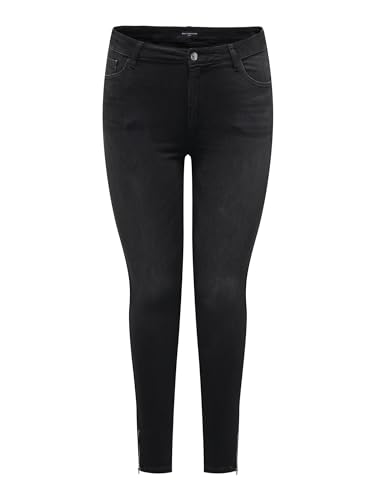 ONLY CARMAKOMA Damen Skinny Jeans Große Größen | Curvy Plus Size | Schwarze Denim Übergröße CARWILLY, Farben:Schwarz, Größe:48W / 32L, Z-Länge:L32 von ONLY Carmakoma