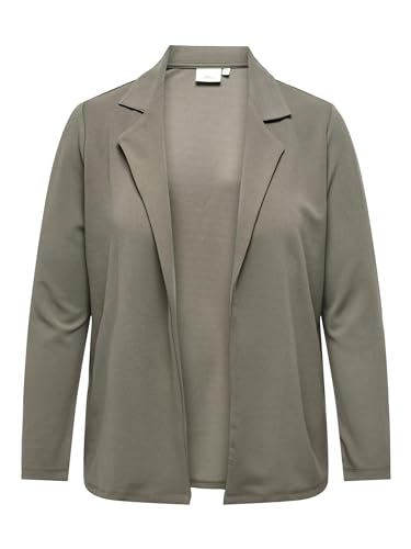 ONLY Carmakoma Damen Blazer Große Übergröße Business Cardigan Strickjacke Plus Size Basic CARSANIA, Farben:Braun-3,Größe Damen:46-48 von ONLY Carmakoma