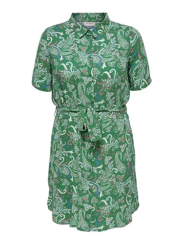 ONLY Carmakoma Damen Blusenkleid Creme/Hellbraun/grasgrün/hellblau 44 von ONLY Carmakoma