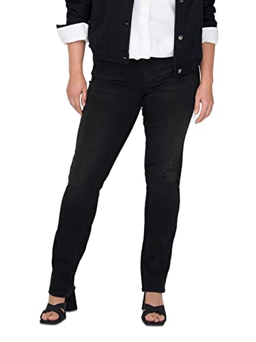 ONLY Carmakoma Damen CARALICIA REG Strt DNM DOT568 NOOS Jeans Solid, Washed Black, 44W x 32L von ONLY Carmakoma