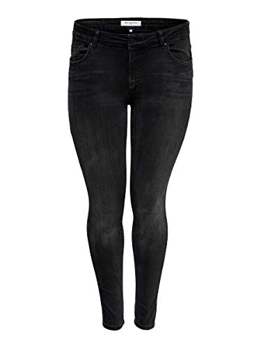 ONLY Carmakoma Damen CARWILLY REG ESS Skinny Jeans, Schwarz (Black Black), (Herstellergröße: 42) von ONLY Carmakoma