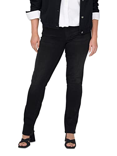 ONLY Carmakoma Damen Caralicia Reg Strt Dnm Dot568 Noos Jeans Solid, Washed Black, 52W / 32L EU von ONLY Carmakoma