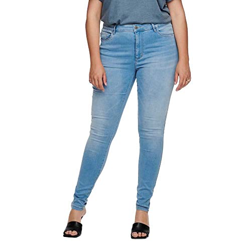 ONLY Carmakoma Damen Caraugusta Hw Sk Bj13333 Lbd Noos Jeans, Light Blue Denim, 42W 30L EU von ONLY Carmakoma