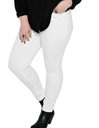 ONLY Carmakoma Damen Caraugusta Hw Skinny White Noos Jeans, White, 44W 32L EU von ONLY Carmakoma