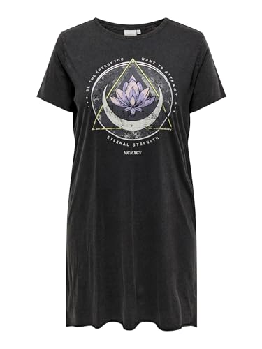 ONLY Carmakoma Damen Kleid modisches Midi Dress Print Plus Size Curvy, Farben:Schwarz-2, Größe:46-48 von ONLY Carmakoma