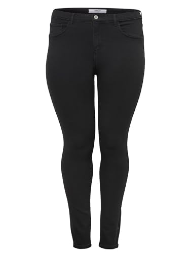 ONLY CARMAKOMA Damen Skinny Jeans Große Größen | High Stretch Denim Jeggins | Push Up Übergröße Plus Size, Farben:Schwarz, Größe:42 von ONLY Carmakoma