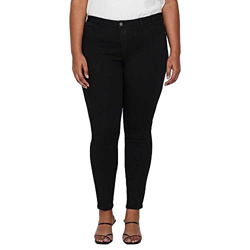 ONLY Carmakoma Carthunder Push Up Reg Skinny Jeans Noos, Noir (Black Black), W39 (Herstellergröße: 50) Damen von ONLY Carmakoma