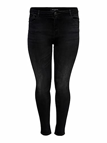 ONLY CARMAKOMA Damen Carlaola Reg Sk Azg132907 Noos Jeans, Black Denim, 44W / 30L EU von ONLY Carmakoma