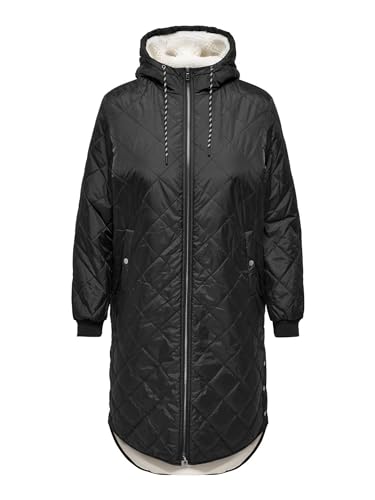 ONLY Carmakoma female Steppjacke Kapuze mit Kordelzug Curve Gerippte Ärmelbündchen Mantel von ONLY Carmakoma