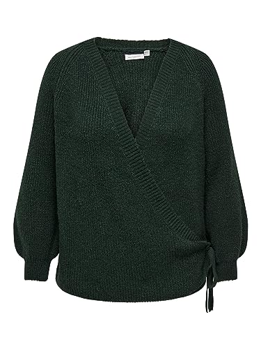 ONLY Carmakoma Damen Strickjacke CARJADEI Strickjacke V-Ausschnitt Langarm Scarab Einfarbig Casual Cardigan von ONLY Carmakoma