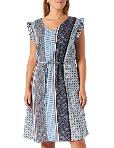 ONLY Carmakoma Women's CARANA des SL Knee Dress Life AOP Kleid, Cashmere Blue/AOP:Ethnic Stripe, 48 von ONLY Carmakoma