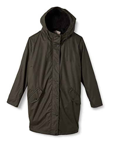 ONLY Carmakoma Women's CARSALLY Raincoat OTW Regenjacke, Peat/Detail:Black Teddy, L-50/52 von ONLY Carmakoma