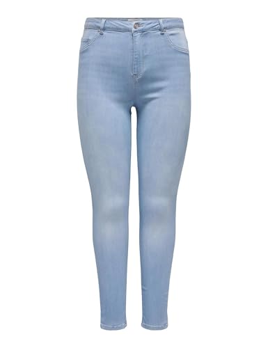 Only Carmakoma Damen Carthunder Reg Push Up Sk DNM Bj098 Noos, Light Blue Denim, 44W / 30L EU von ONLY Carmakoma