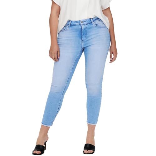 Only Carmakoma Damen Carwilly Reg Sk ANK Rw Rea4348 Noos Skinny Jeans, Light Blue Denim, 42W x 32L von ONLY Carmakoma