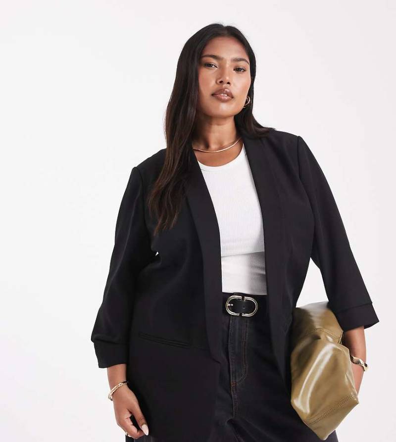ONLY Curve - Blazer in Schwarz mit Dreiviertelärmeln von ONLY Curve