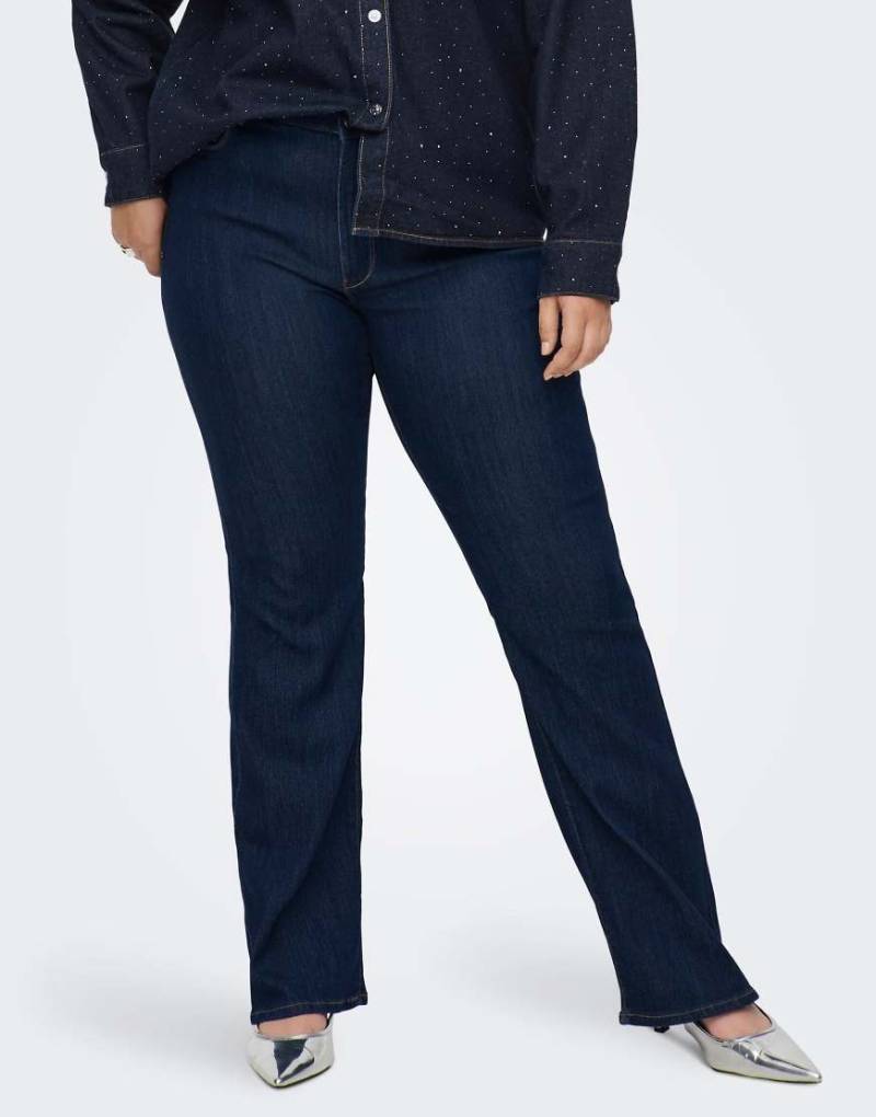 ONLY Curve - Denim-Schlagjeans in Dunkelblau von ONLY Curve