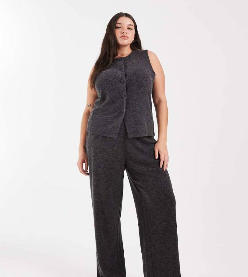 ONLY Curve - Hose in Dunkelgrau mit weitem Schnitt, Kombiteil von ONLY Curve