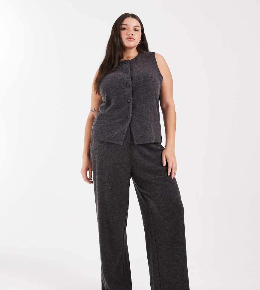 ONLY Curve - Hose in Dunkelgrau mit weitem Schnitt, Kombiteil von ONLY Curve