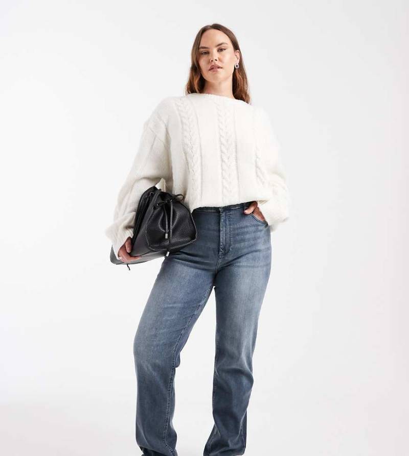 ONLY Curve - Jeans in Graublau mit geradem Bein von ONLY Curve