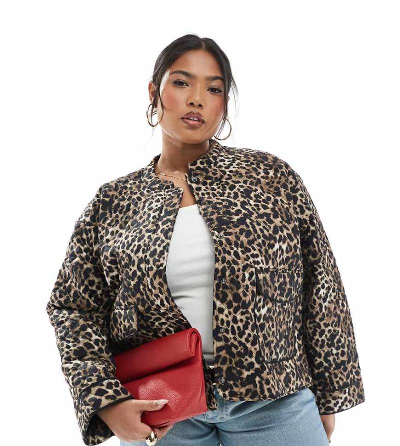 ONLY Curve - Steppjacke mit Animalprint-Braun von ONLY Curve