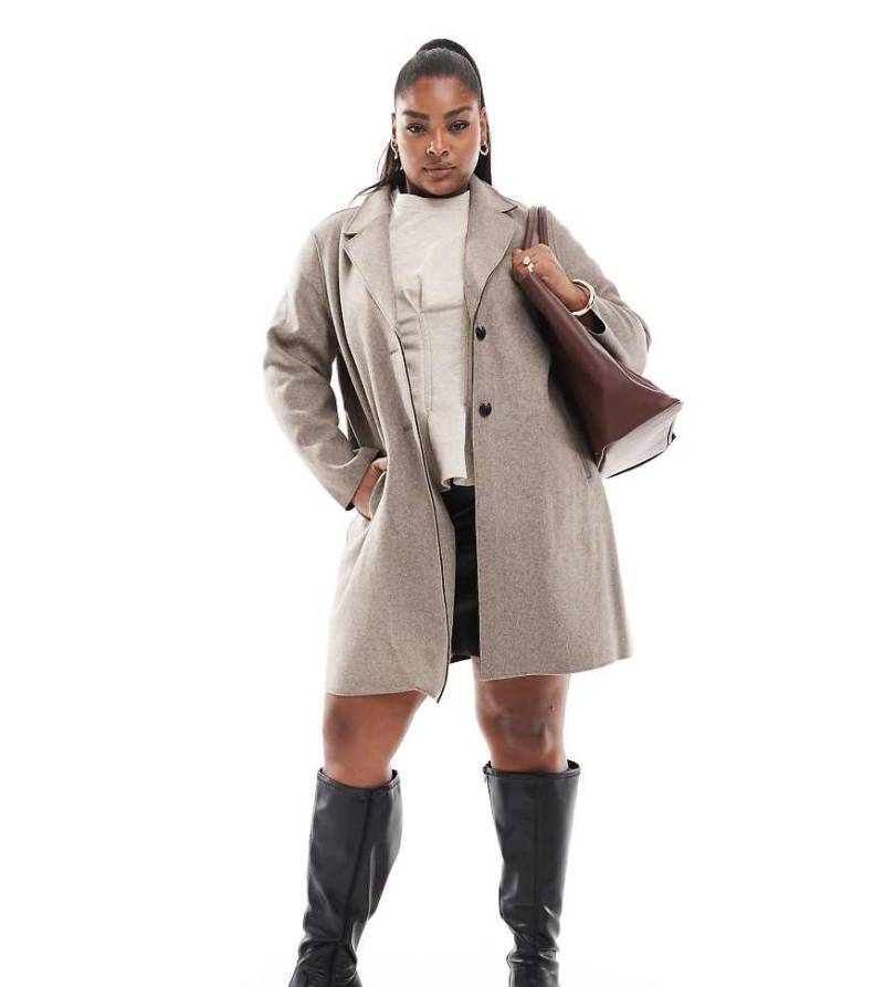 ONLY Curve - Longline-Mantel in Beige-Neutral von ONLY Curve