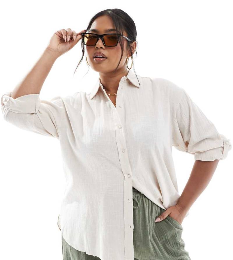 ONLY Curve - Oversize-Hemd in Creme-Weiß von ONLY Curve