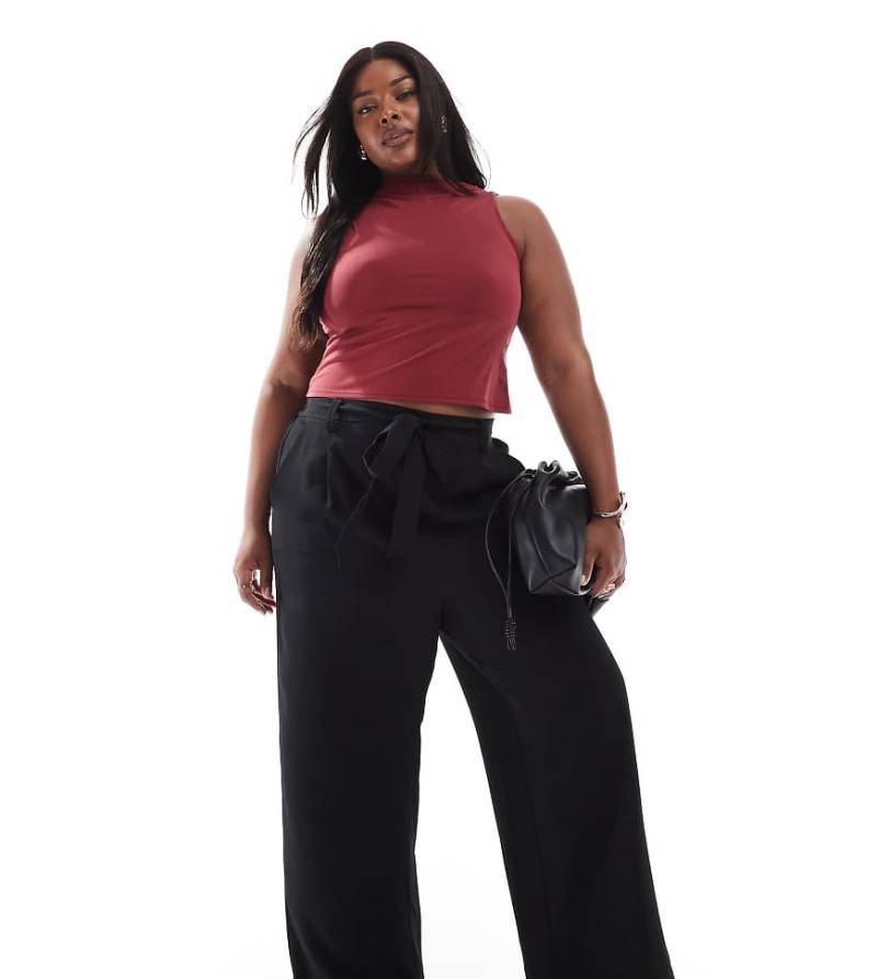 ONLY Curve - Palazzohose in Schwarz mit Taillenband von ONLY Curve