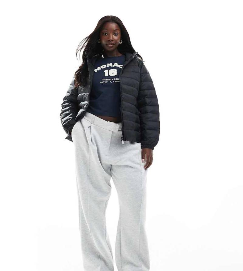 ONLY Curve - Puffer-Jacke in Schwarz mit Kapuze von ONLY Curve