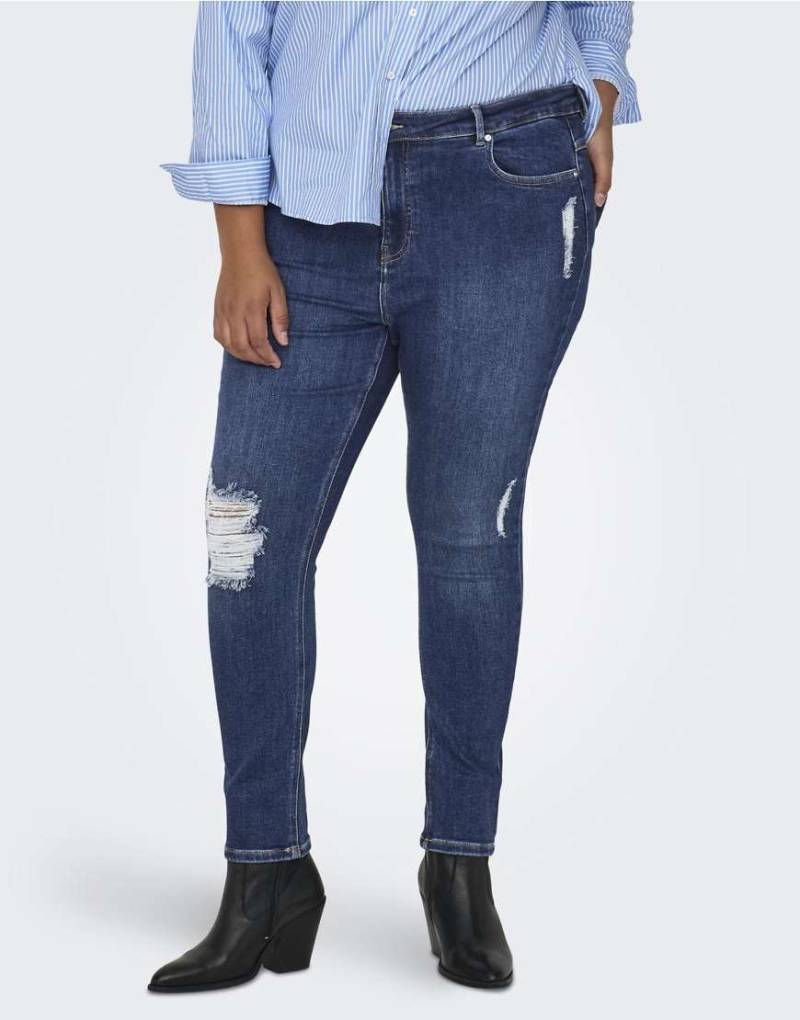 ONLY Curve - Skinny Fit Denim-Jeans in Mittelblau von ONLY Curve