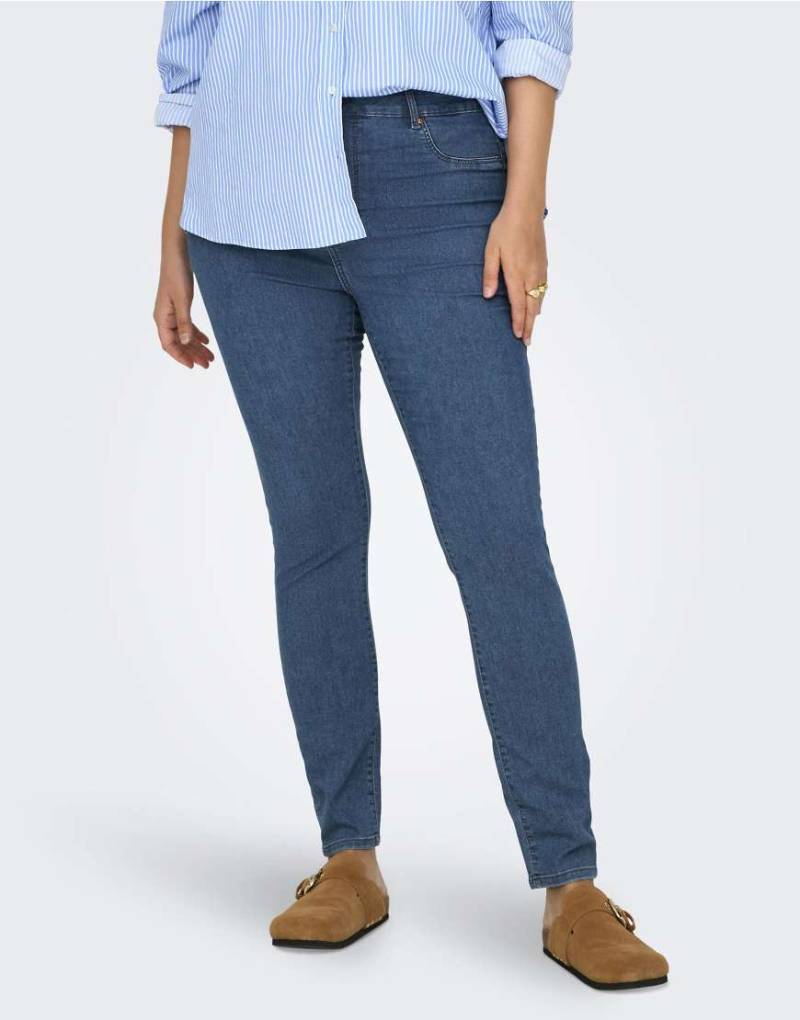 ONLY Curve - Skinny Fit Denim-Jeans in Mittelblau von ONLY Curve