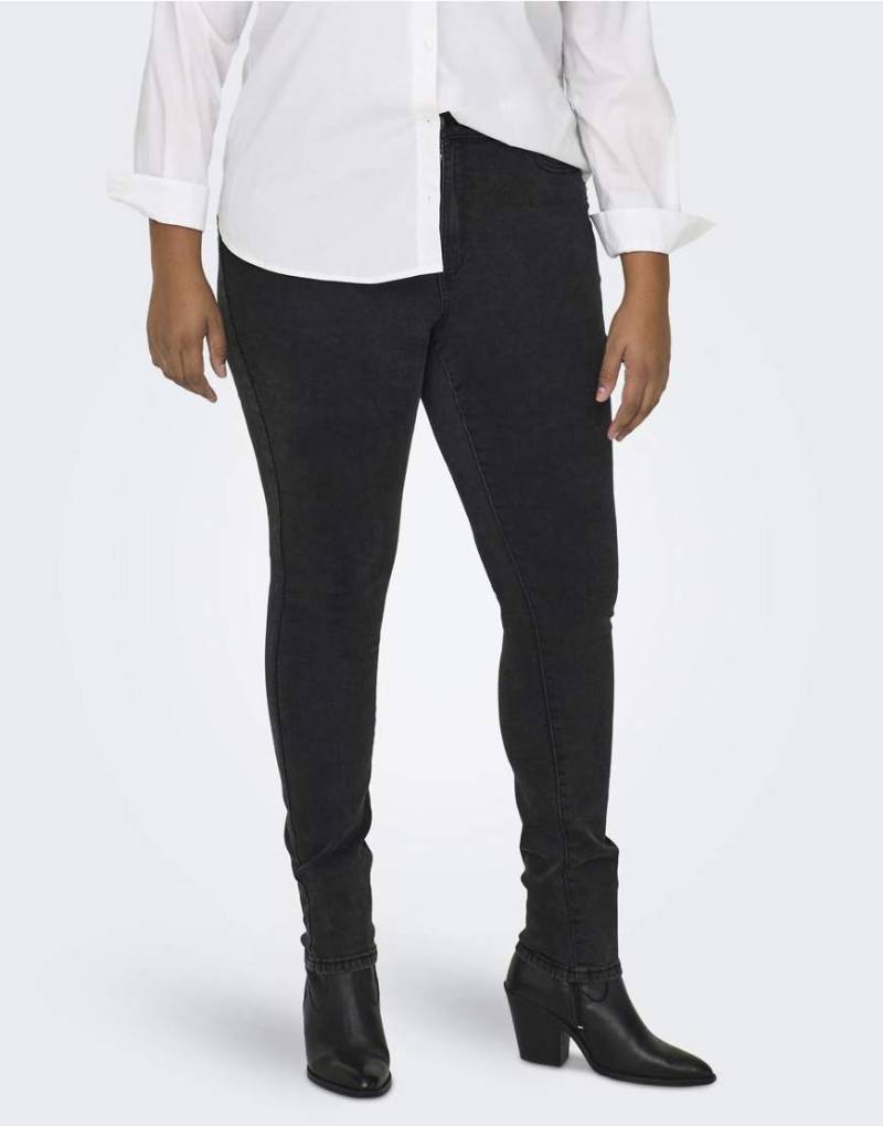 ONLY Curve - Eng geschnittene Jeans in Schwarz von ONLY Curve