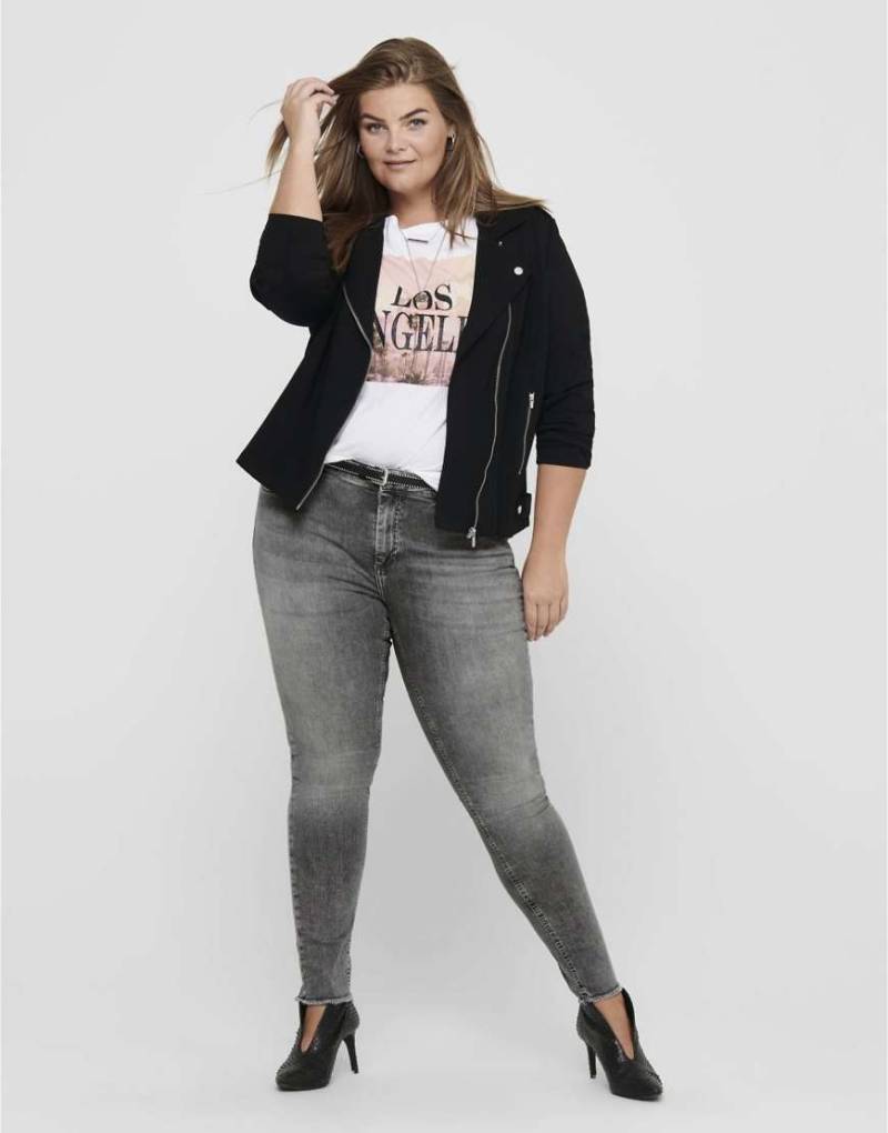 ONLY Curve - Skinny-Jeans aus Denim in Grau von ONLY Curve