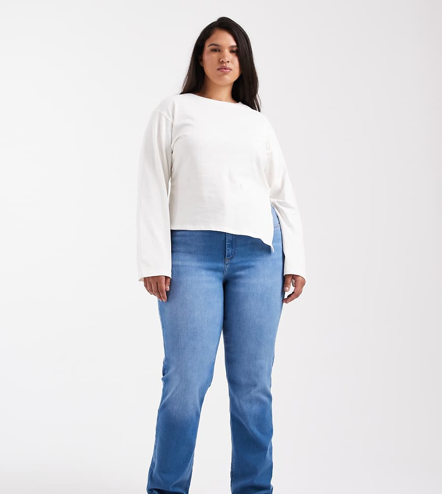 ONLY Curve - Straight-Leg-Jeans in Mittelblau von ONLY Curve